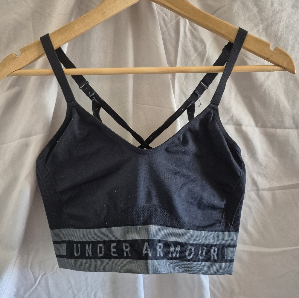 Under Armour Black and Gray Athletic Bra